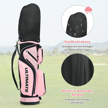 10-Teiliges Komplettes Golf Set Golfschläger Set Für Damen Perfektes Golfgeschenk Rosa